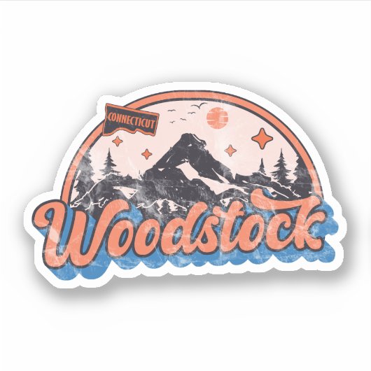 Woodstock, Connecticut Sticker (Voorkant)