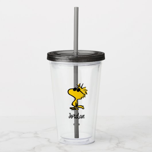 Woodstock Cool Sunbril Pattern | Jouw namen toevoe Acryl Drinkbeker (Voorkant)