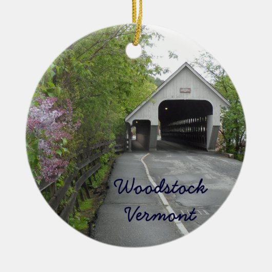 Woodstock Covered Bridge, Vermont Keramisch Ornament (Voorkant)