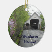 Woodstock Covered Bridge, Vermont Keramisch Ornament (Links)