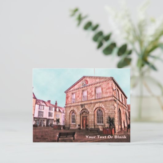 Woodstock, England Town Hall Feestdagenkaart (Staand voorkant)