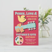 Woodstock Hippie Birthday Party Kaart (Staand voorkant)