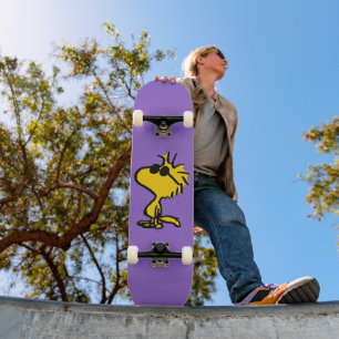 Woodstock in zonnebril persoonlijk skateboard