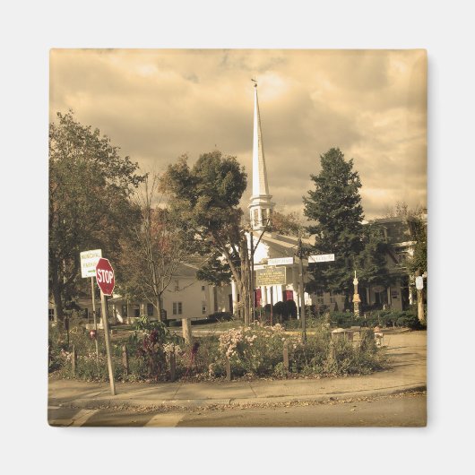 Woodstock, NY Stadsplein Magneet (Voorkant)