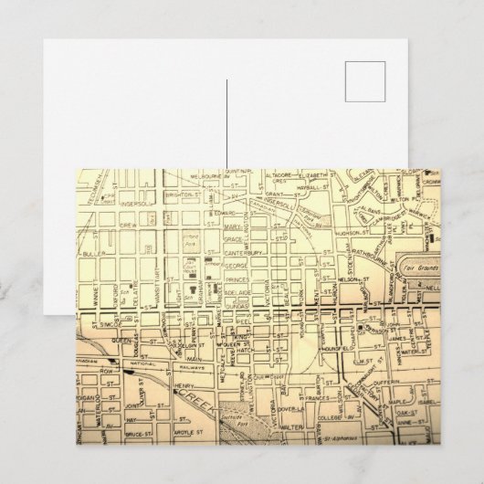 Woodstock, Ontario, Canada  Map Briefkaart (Voorkant / Achterkant)