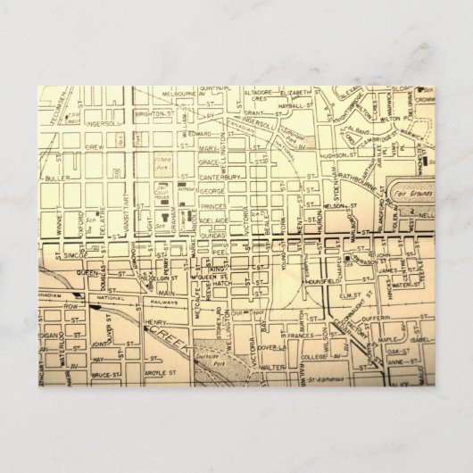 Woodstock, Ontario, Canada  Map Briefkaart (Voorkant)