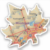 Woodstock Ontario Map Sticker (Voorkant)