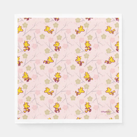 Woodstock Pink Cherry Blossom Pattern Servet (Voorkant)