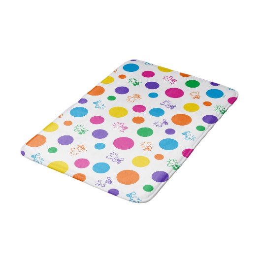 Woodstock Rainbow Polka Dot Pattern Badmat (Gekanteld)