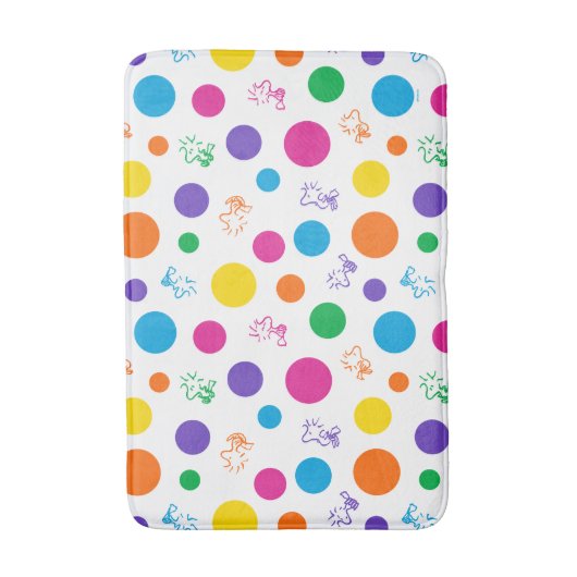 Woodstock Rainbow Polka Dot Pattern Badmat (Voorkant Verticaal)