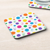 Woodstock Rainbow Polka Dot Pattern Bier Onderzetter (Linkerzijde)