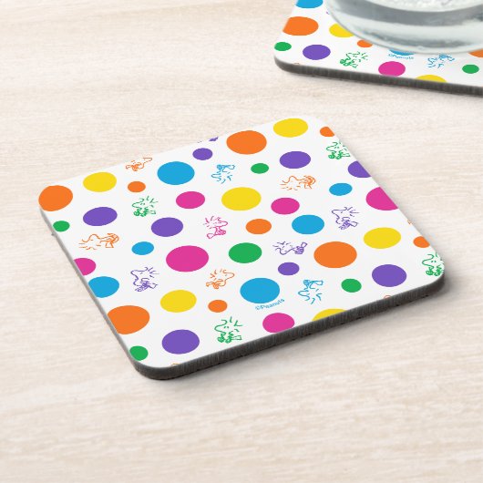 Woodstock Rainbow Polka Dot Pattern Bier Onderzetter (Linkerzijde)