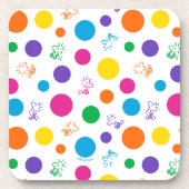 Woodstock Rainbow Polka Dot Pattern Bier Onderzetter (Voorkant)