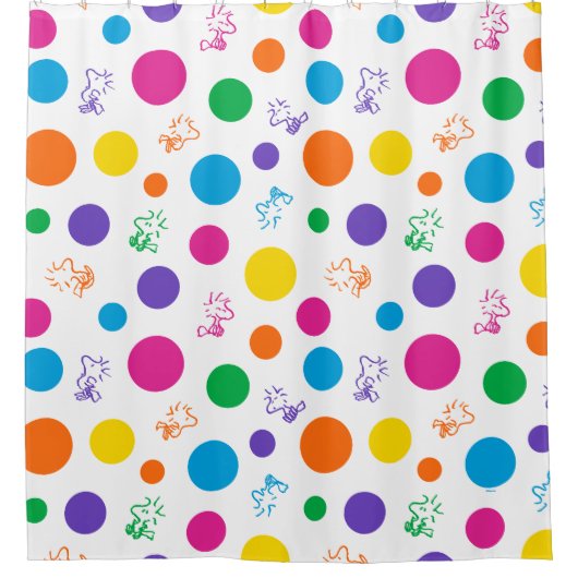 Woodstock Rainbow Polka Dot Pattern Douchegordijn (Voorkant)