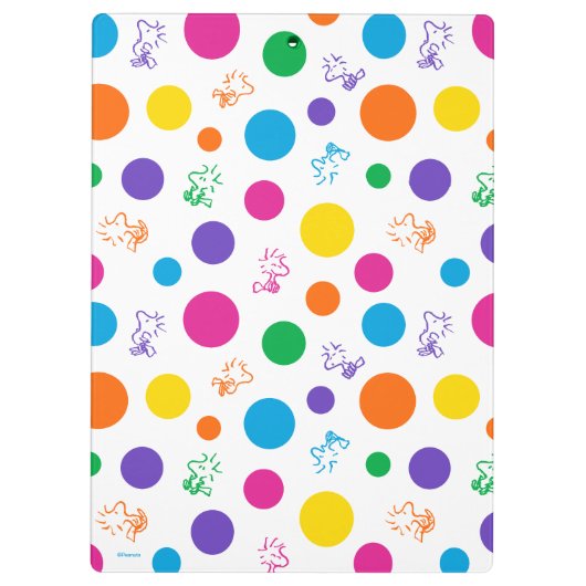 Woodstock Rainbow Polka Dot Pattern Klembord (Achterkant)