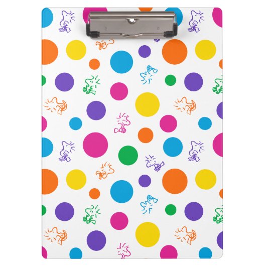 Woodstock Rainbow Polka Dot Pattern Klembord (Voorkant)