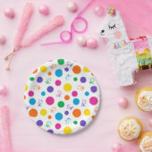 Woodstock Rainbow Polka Dot Pattern Papieren Bordje (Feest)