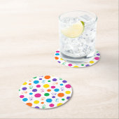 Woodstock Rainbow Polka Dot Pattern Ronde Kartonnen Onderzetter (Insitu)