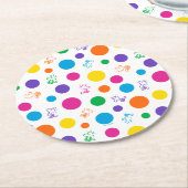 Woodstock Rainbow Polka Dot Pattern Ronde Kartonnen Onderzetter (Gebogen)