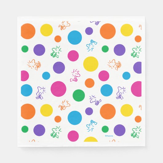 Woodstock Rainbow Polka Dot Pattern Servet (Voorkant)