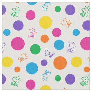 Woodstock Rainbow Polka Dot Pattern Stof