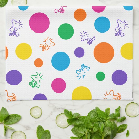 Woodstock Rainbow Polka Dot Pattern Theedoek (Gevouwen)