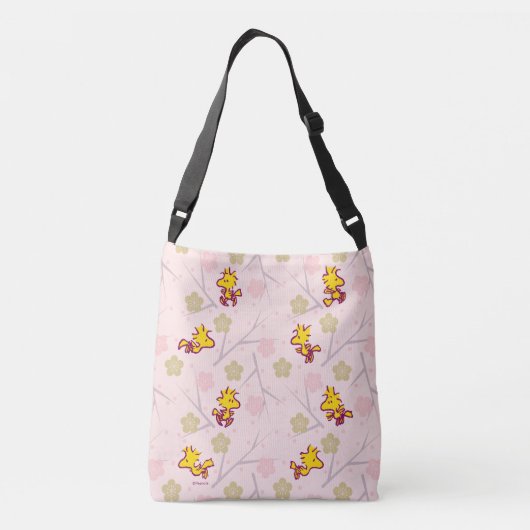 Woodstock Roze Cherry Blossom Pattern Crossbody Tas (Achterkant)
