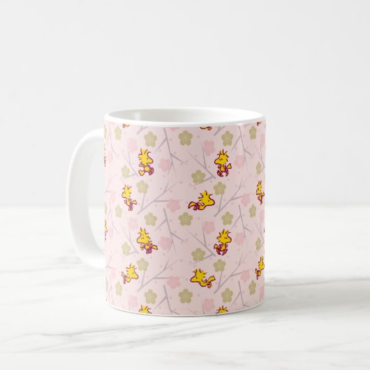 Woodstock Roze Cherry Blossom Pattern Koffiemok (Voorkant links)