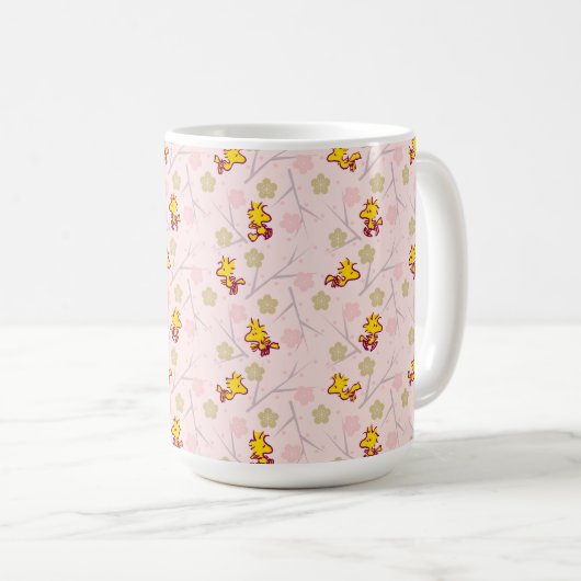 Woodstock Roze Cherry Blossom Pattern Koffiemok (Voorkant rechts)