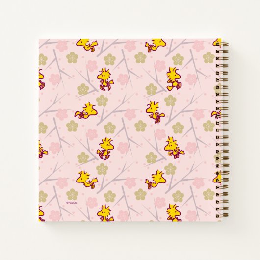 Woodstock Roze Cherry Blossom Pattern Notitieboek (Achterkant)