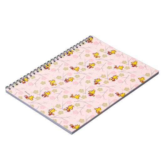 Woodstock Roze Cherry Blossom Pattern Notitieboek (Linkerzijde)