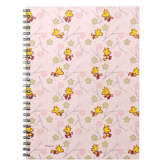 Woodstock Roze Cherry Blossom Pattern Notitieboek (Voorkant)
