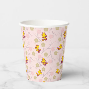Woodstock Roze Cherry Blossom Pattern Papieren Bekers