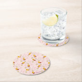 Woodstock Roze Cherry Blossom Pattern Ronde Kartonnen Onderzetter (Insitu)