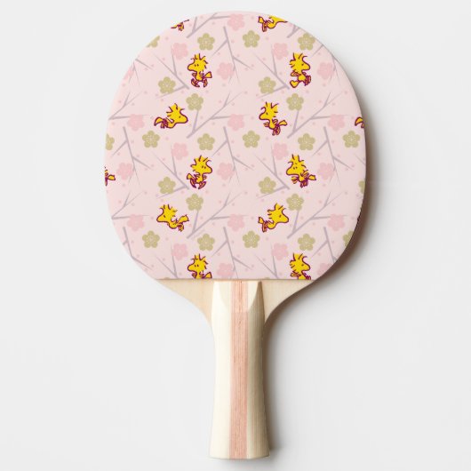 Woodstock Roze Cherry Blossom Pattern Tafeltennisbatje (Voorkant)