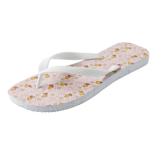 Woodstock Roze Cherry Blossom Pattern Teenslippers (Schuin)