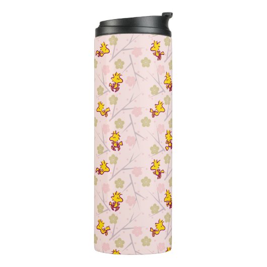 Woodstock Roze Cherry Blossom Pattern Thermosbeker (Gedraaid links)