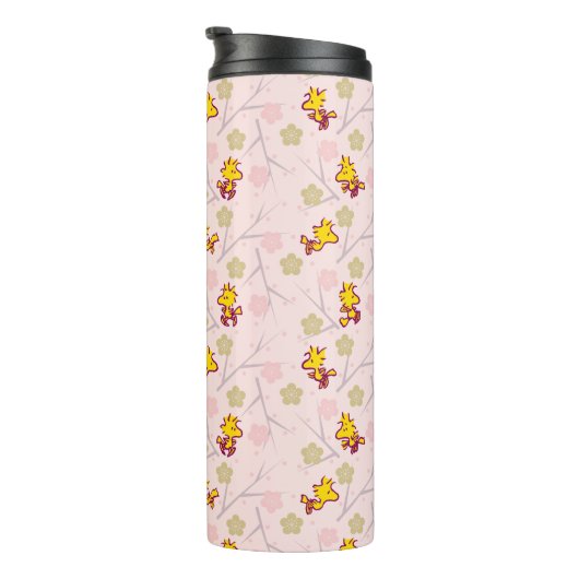 Woodstock Roze Cherry Blossom Pattern Thermosbeker (Geroteerd rechts)