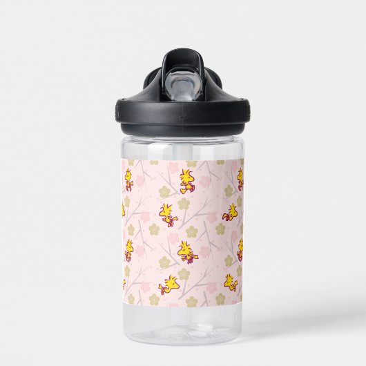 Woodstock Roze Cherry Blossom Pattern Waterfles (Voorkant)