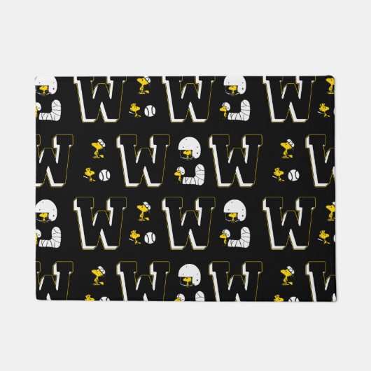 Woodstock Varsity Sports Letter Patroon Deurmat (Voorkant)