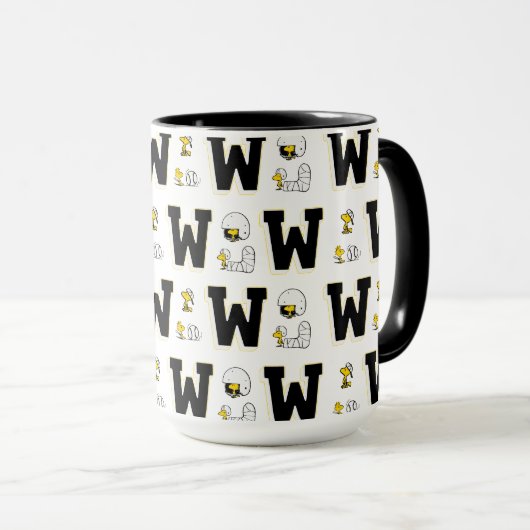 Woodstock Varsity Sports Letter Patroon Mok (Voorkant rechts)