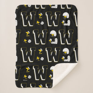 Woodstock Varsity Sports Letter Patroon Sherpa Deken