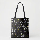 Woodstock Varsity Sports Letter Patroon Tote Bag (Voorkant)