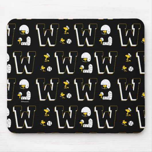 Woodstock Varsity Sports Letter Pattern Muismat (Voorkant)