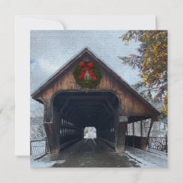Woodstock Vermont besneeuwde vakantie Feestdagenkaart