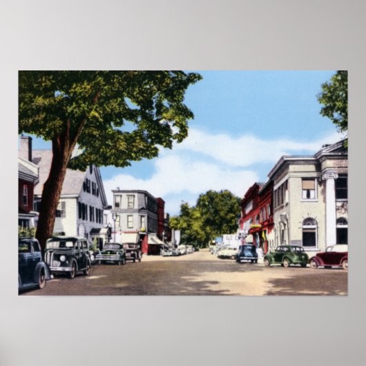 Woodstock Vermont Central Street Poster (Voorkant)