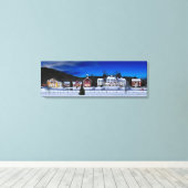 Woodstock, Vermont op een winternacht. Canvas Afdruk (Insitu (Houten vloer))