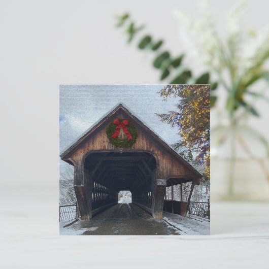 Woodstock Vermont Sneeuwvakantie Feestdagenkaart (Staand voorkant)