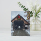 Woodstock Vermont Snowy Holiday Briefkaart (Staand voorkant)