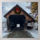 Woodstock Vermont Snowy Holiday Poster (Voorkant)